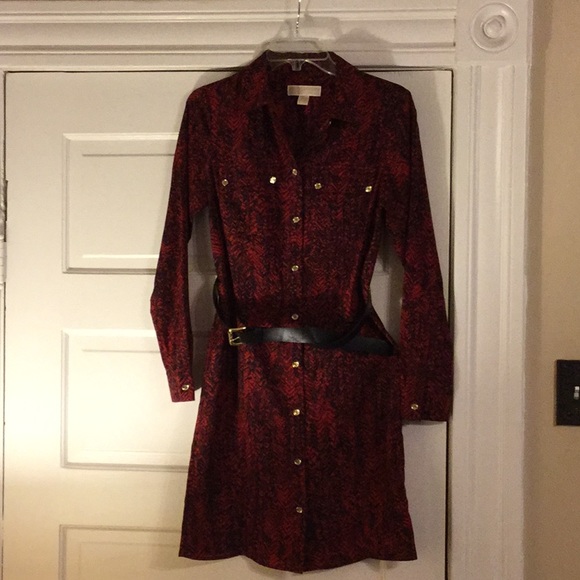 MICHAEL Michael Kors Dresses & Skirts - MICHAEL Michael Kors Shirt Dress with Black Belt